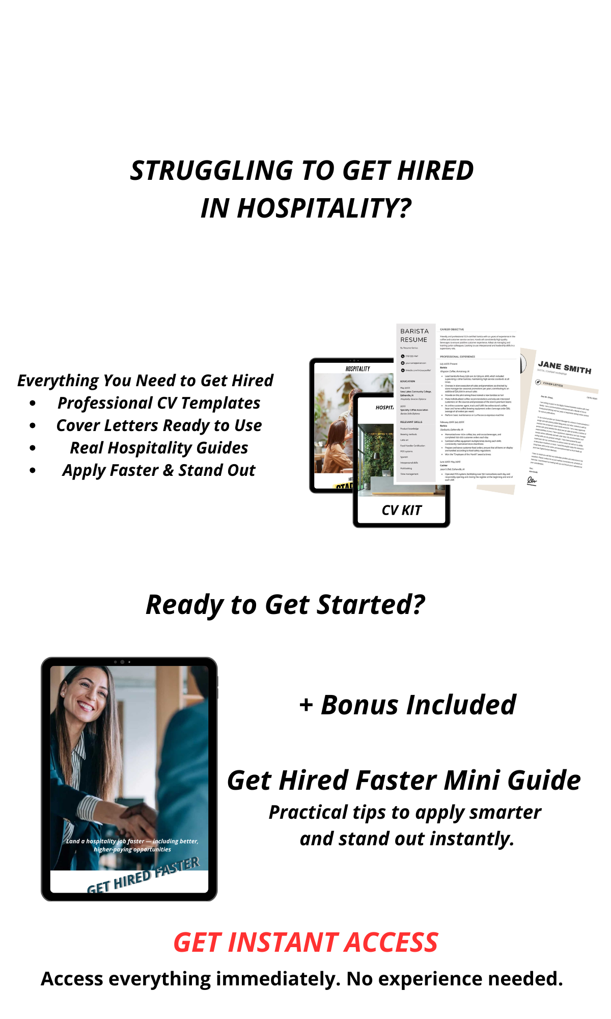 HOSPITALITY STARTER KIT + CV KIT